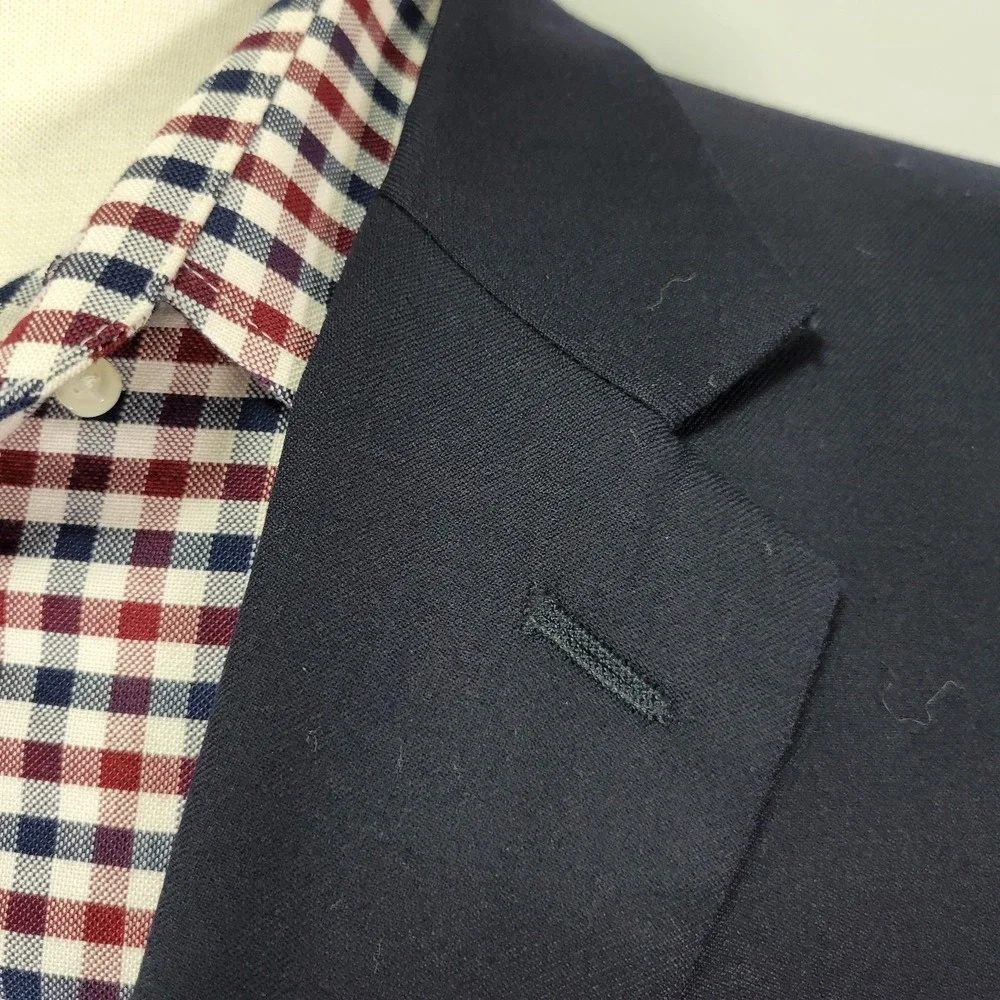 Joseph Feiss Men's Sport Coat‎ Blazer Two Button Navy Blue Wool Size 50R